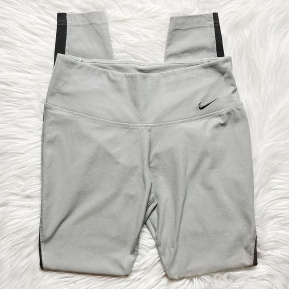Nike Dri Fit Athletic Low Rise Full Length Leggings Two Tone Grey Size XS - Picture 2 of 5